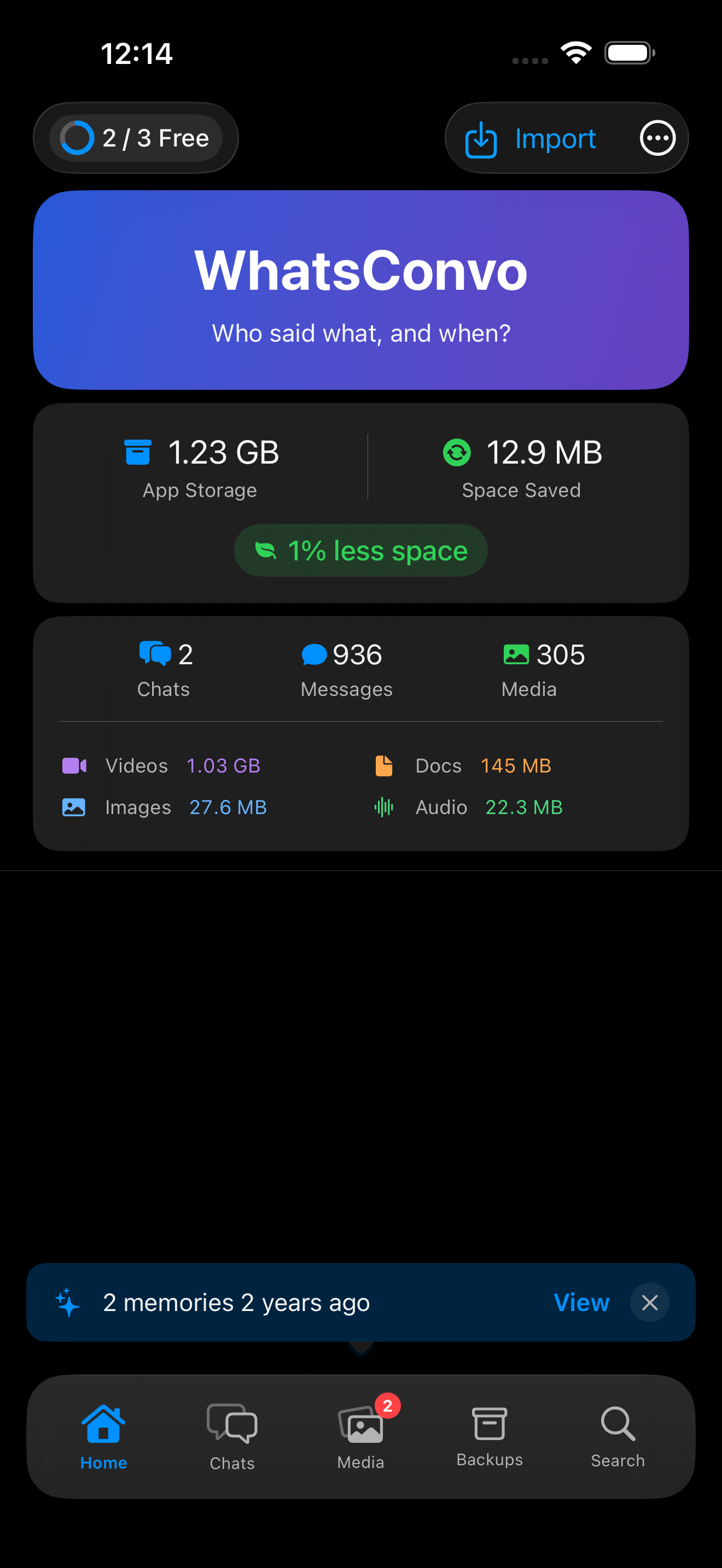 WhatsConvo screenshot